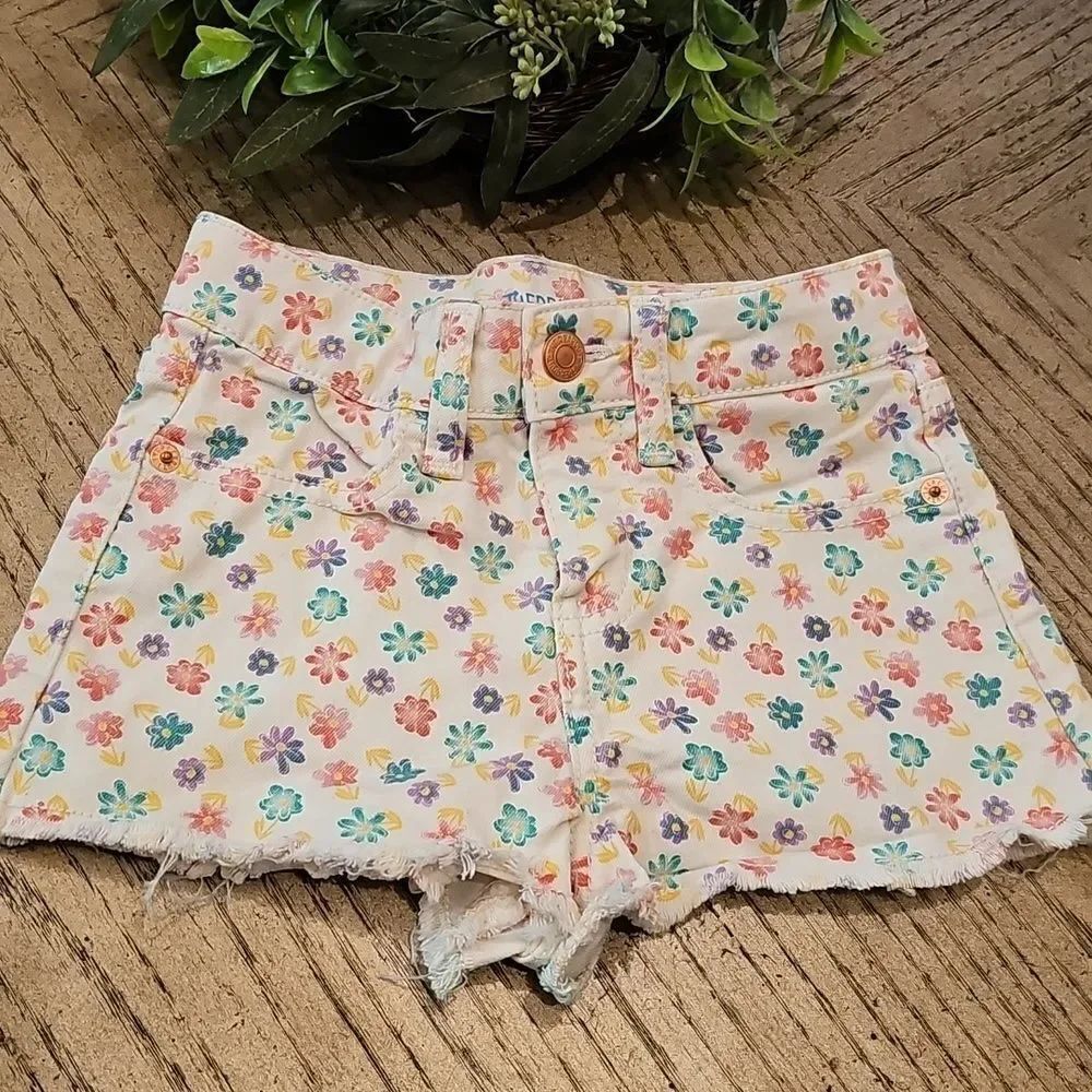 Floral Denim Jean Shorts Size 6